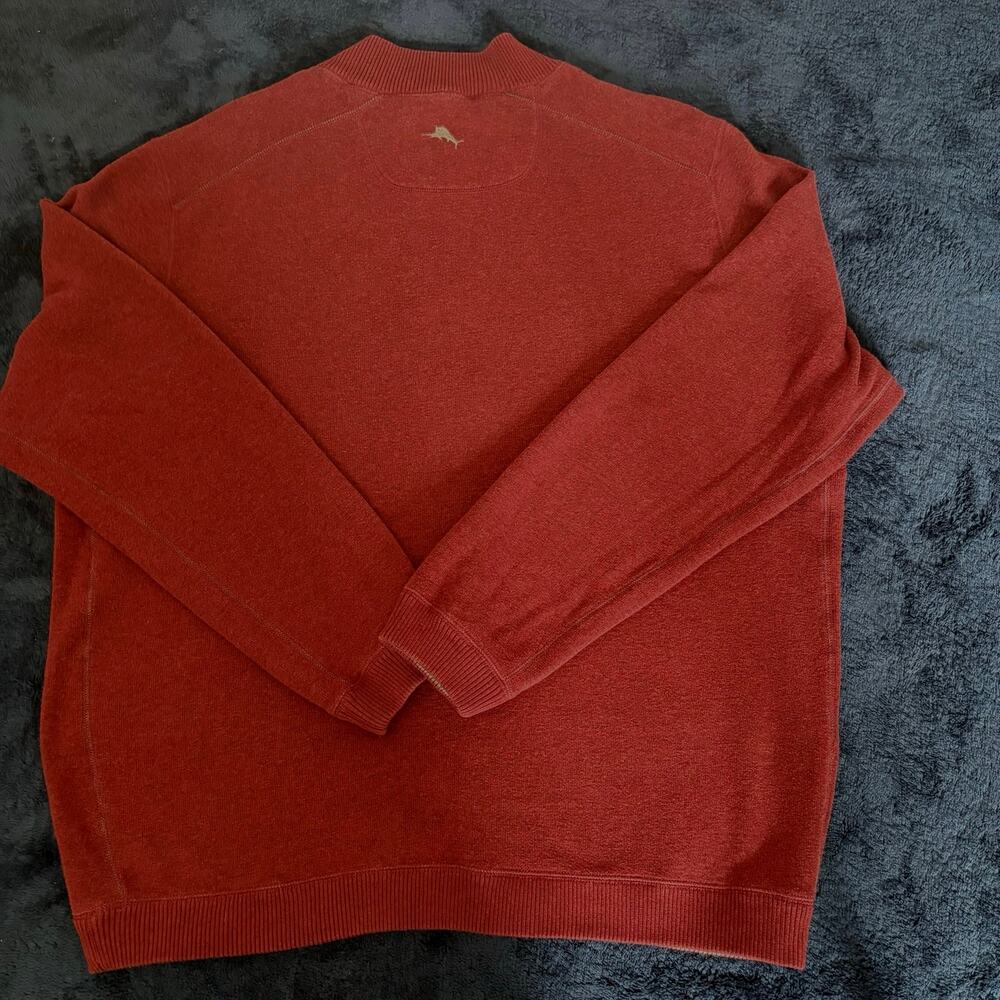 Tommy Bahama Reversible Quarter Zip Pullover Burgundy Gray Marlin Sweater XL/XXL - Picture 8 of 16